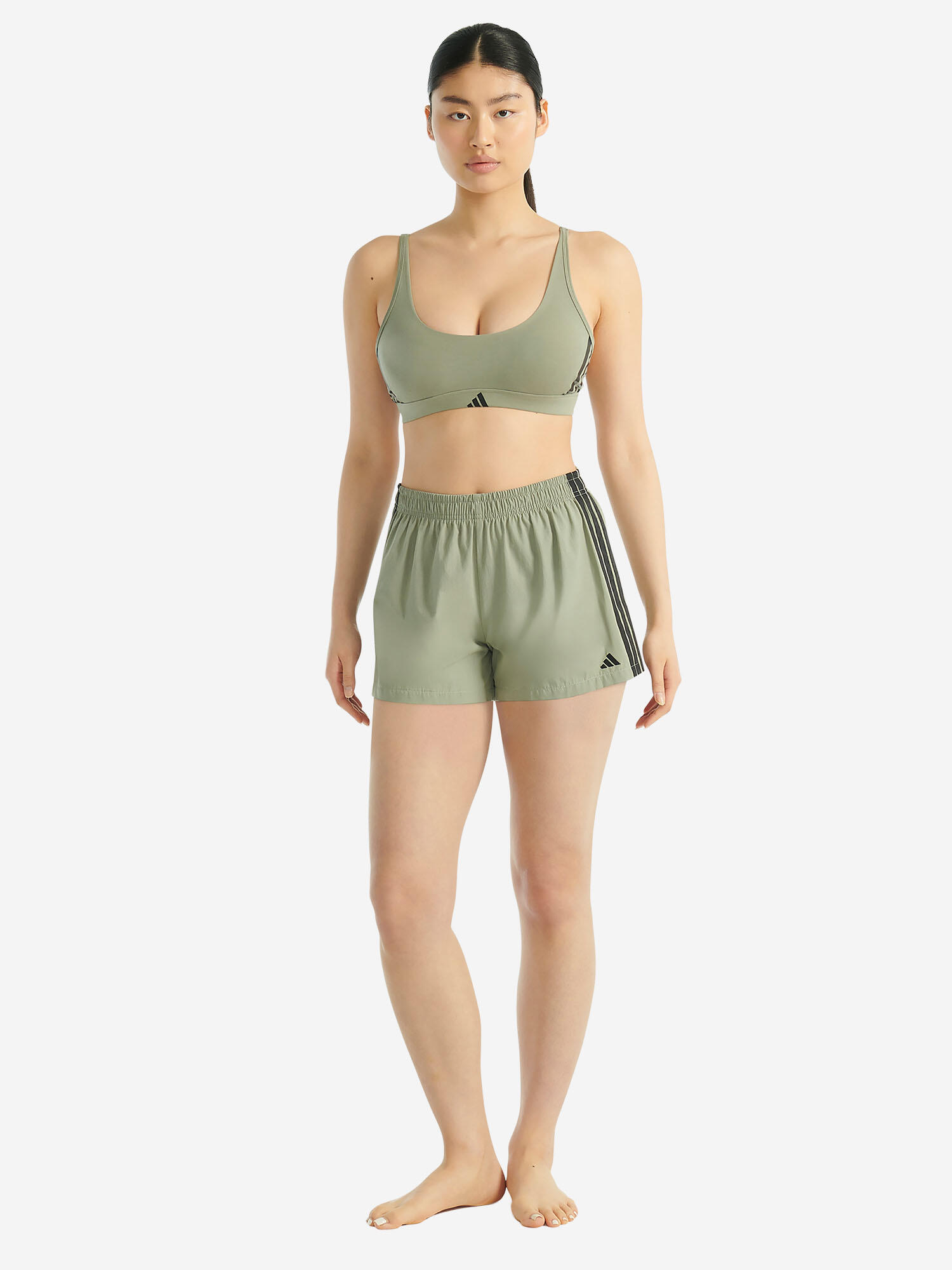 Shorts atmungsaktiv sportlich Damen - Sport Active Essentials Cotton khaki 7/7