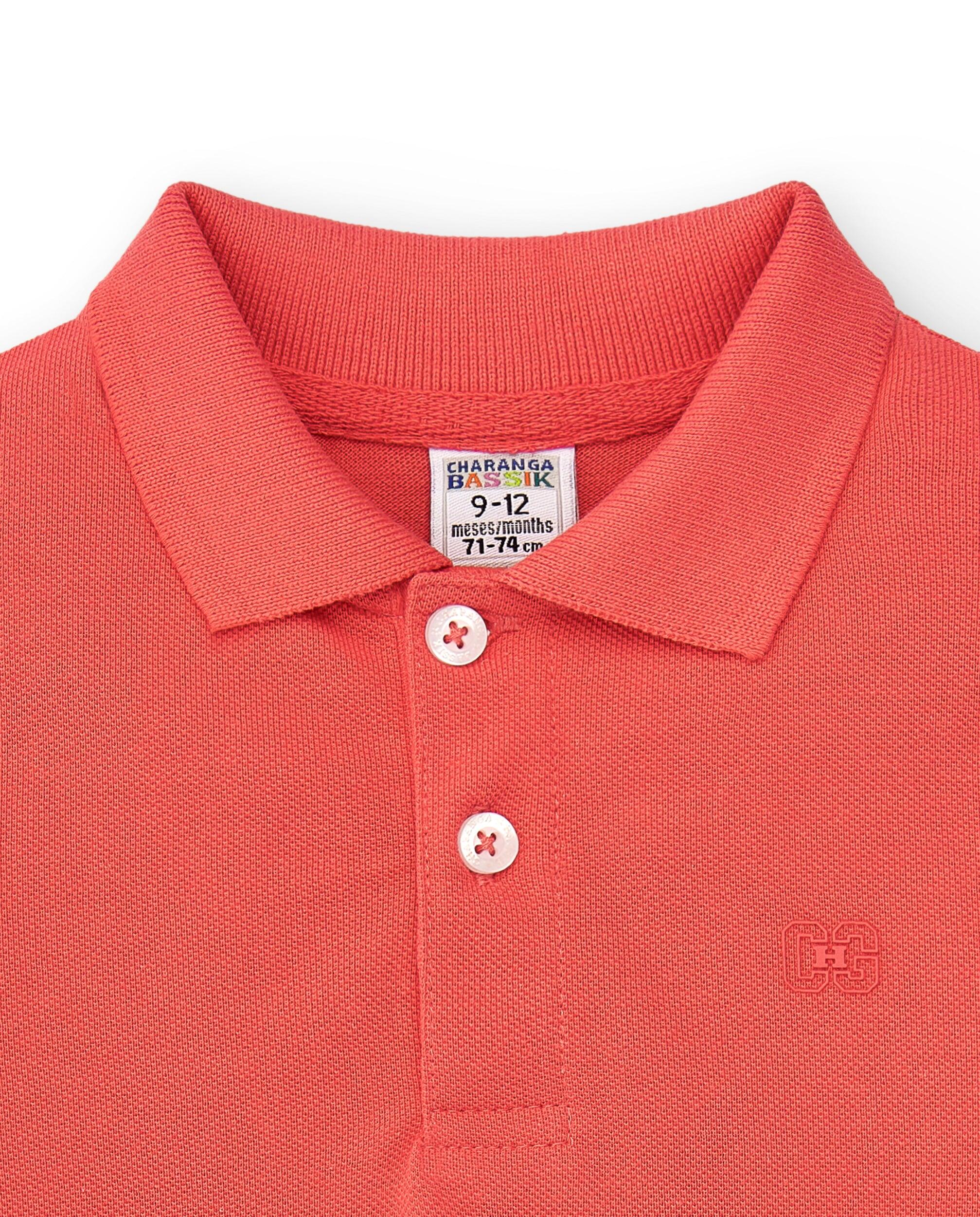Polo bebé niño rojo manga corta 3/4