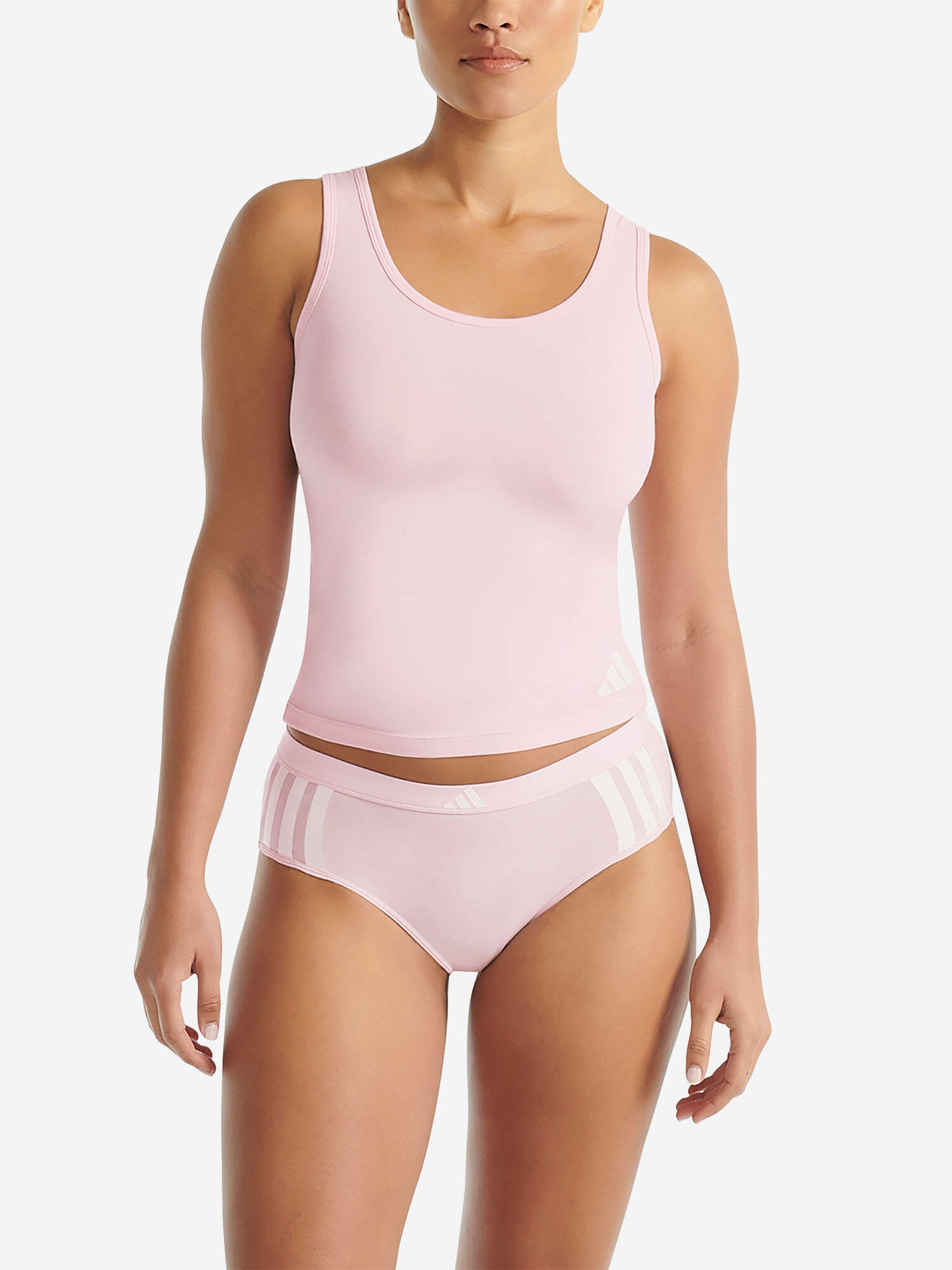 Tanktop atmungsaktiv Damen - Sport Active Essentials Cotton 3 Stripes rosa 6/7