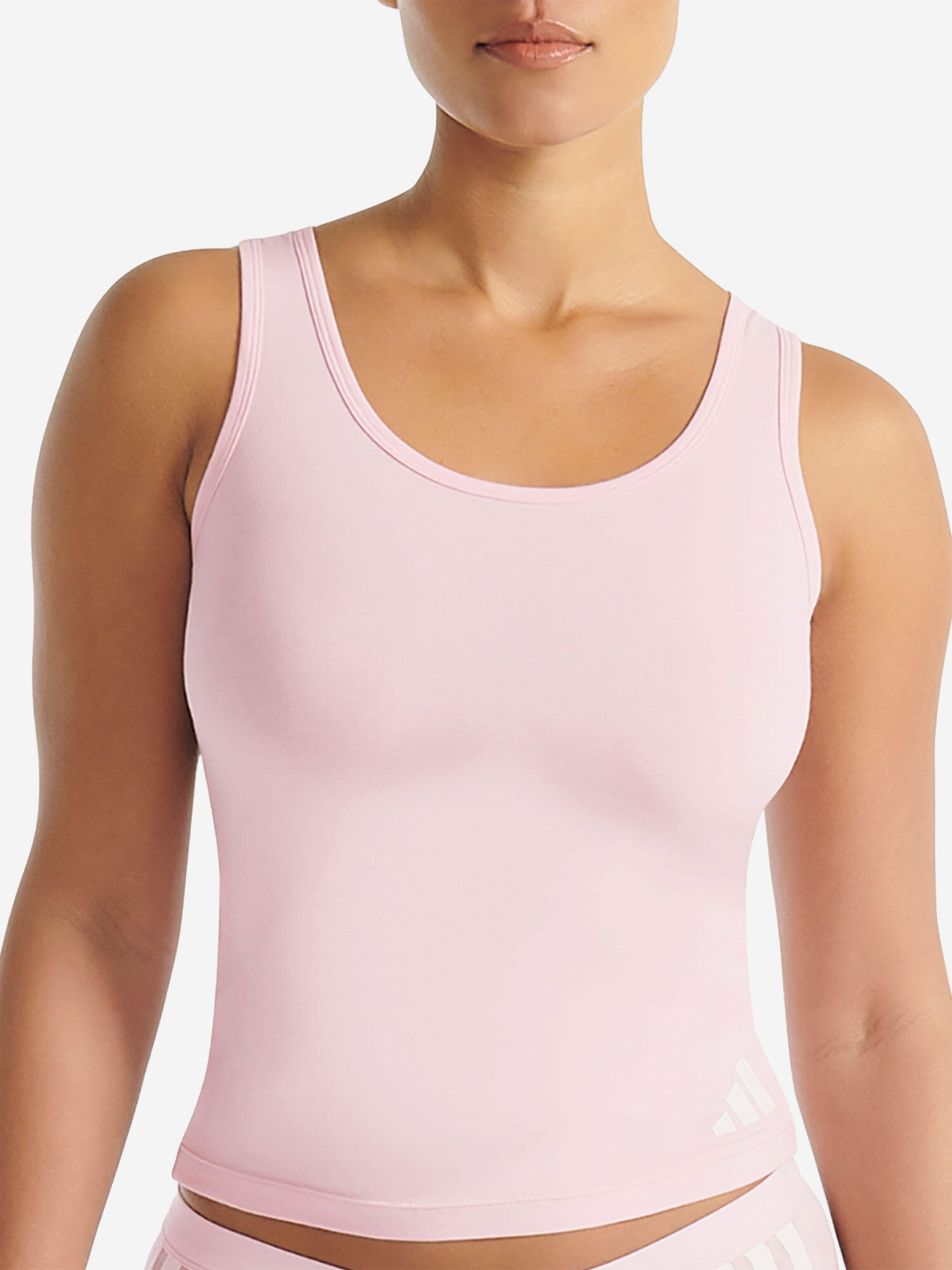 Tanktop atmungsaktiv Damen - Sport Active Essentials Cotton 3 Stripes rosa 2/7