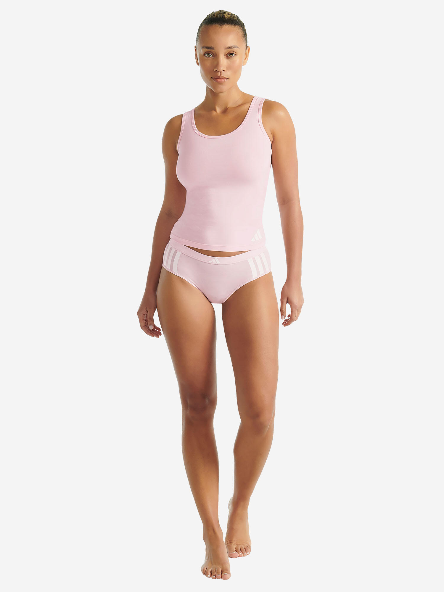 Tanktop atmungsaktiv Damen - Sport Active Essentials Cotton 3 Stripes rosa 7/7