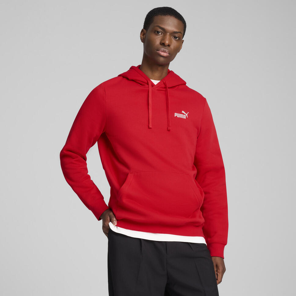 Męska bluza z kapturem Essentials z małym logo No. 1 PUMA For All Time Red