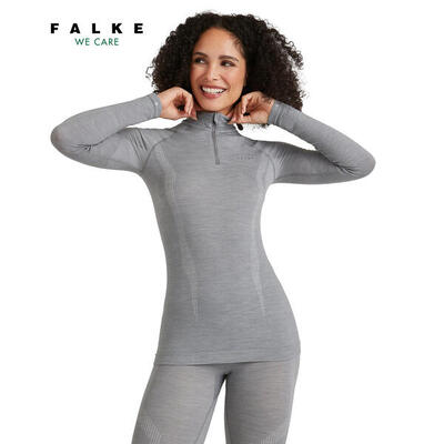 Dames-t-shirt met lange mouwen falke wool-tech