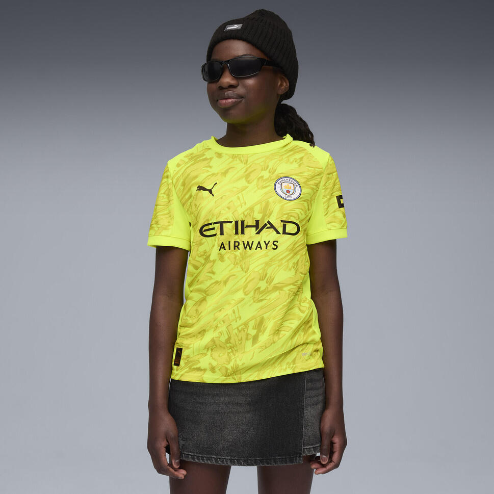 Młodzieżowa koszulka bramkarska Manchester City 25/26 PUMA Yellow Alert