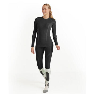Dames-t-shirt met lange mouwen falke wool-tech
