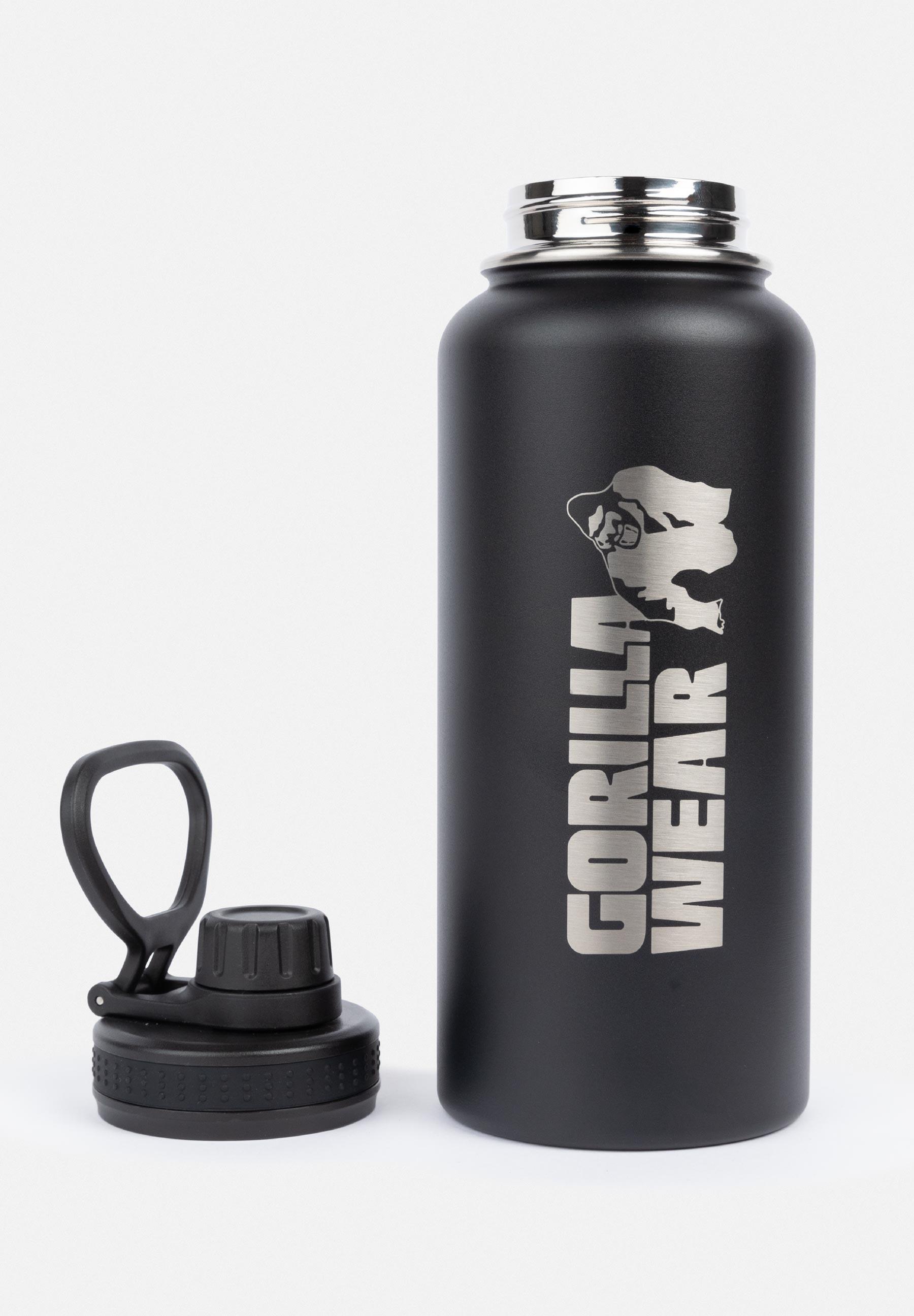 Insulated Stainless Steel Water Bottle 1000ML - Zwart 3/6