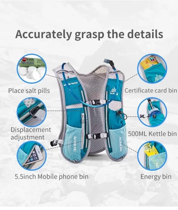 AONIJIE Hydration Vest Trail Running Backpack 5L Model E913S