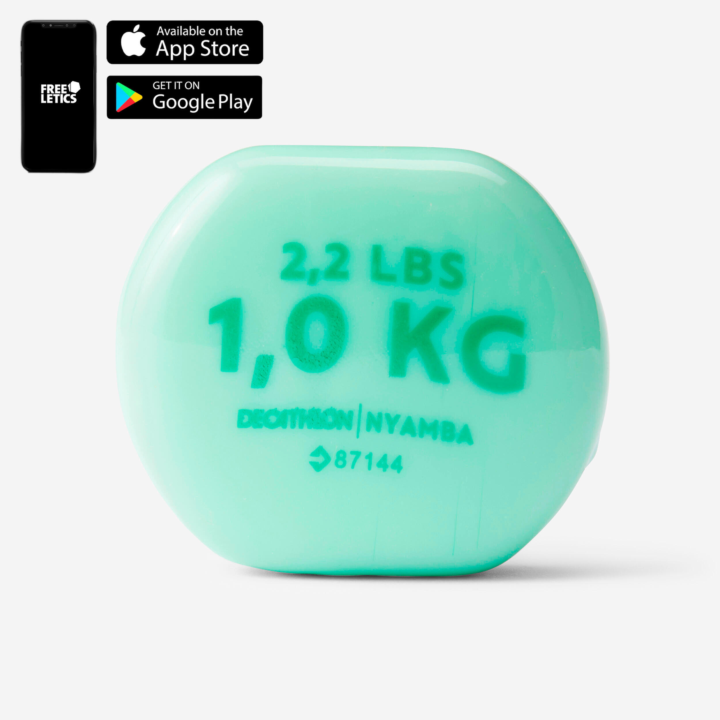 Segunda Vida - HALTERES DE FITNESS 1 KG VERDE x2 - Excelente 2/5