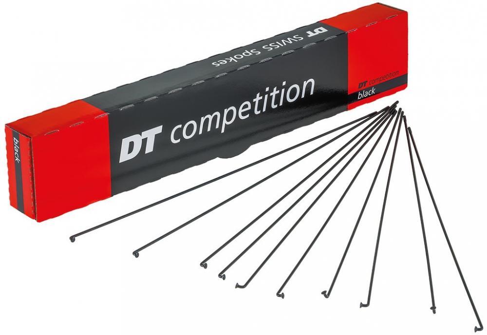 DT SWISS Rayons 2,0×1,8×2,0×272 mm Carton 100 pièces Noir Competition Nirosta 2/3
