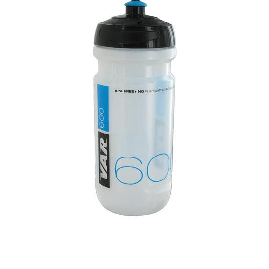 VAR bouteille d'eau 600 ml transparente bleue