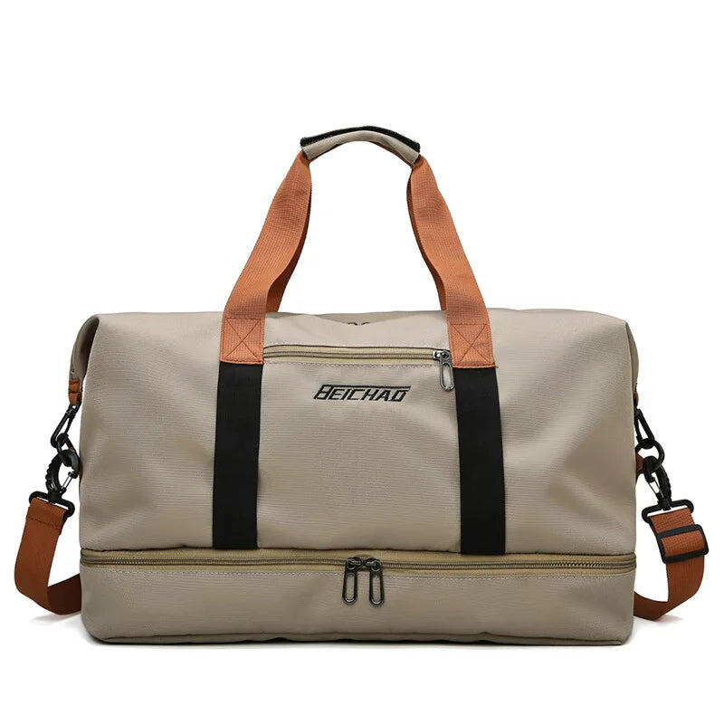 NNEOBA Nylon Travel Gym Duffel Bag Khaki