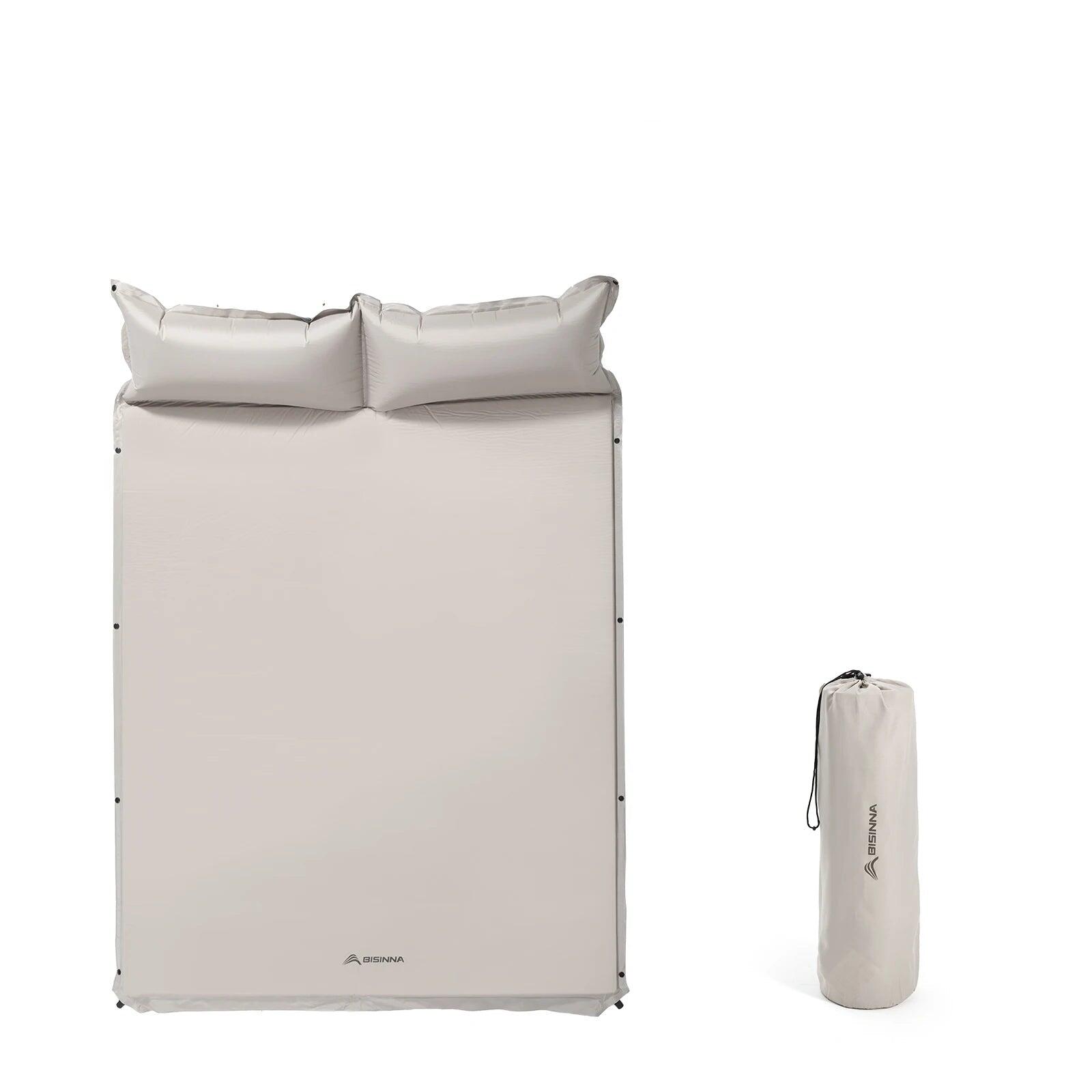 NNEOBA Self-Inflating Camping Mattress with Built-In Pillow Grey