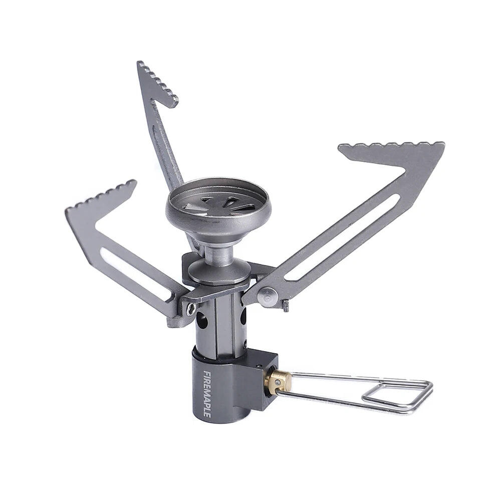Ultralight Titanium Gas Stove Compact Windproof Camping Burner Silver