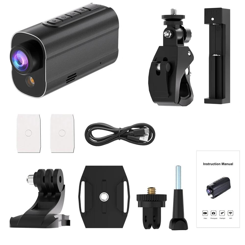NNEOBA 5K Action Camera with LED Light 64GB Included Black