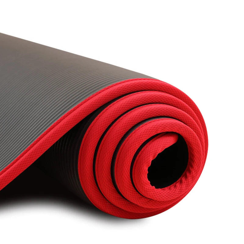 NNEOBA 10MM Extra Thick Non-Slip NRB Yoga Mat 183x61cm Black
