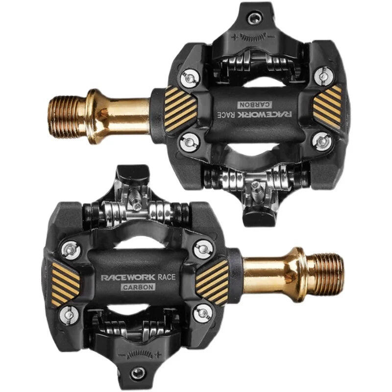 NNEOBA Self-Locking SPD Mountain Bike Pedals Carbon Gold