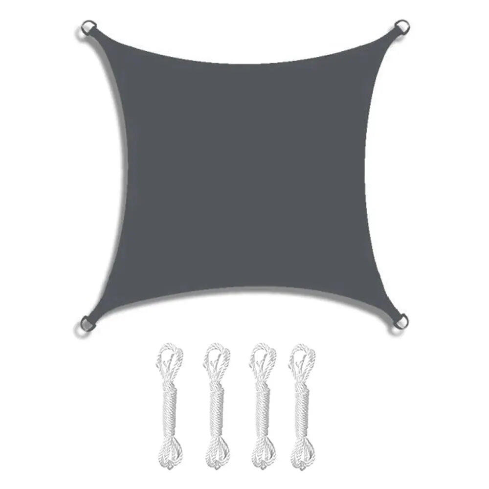 Waterproof Rectangle Sun Shade Sail Oxford Fabric Canopy Dark Gray