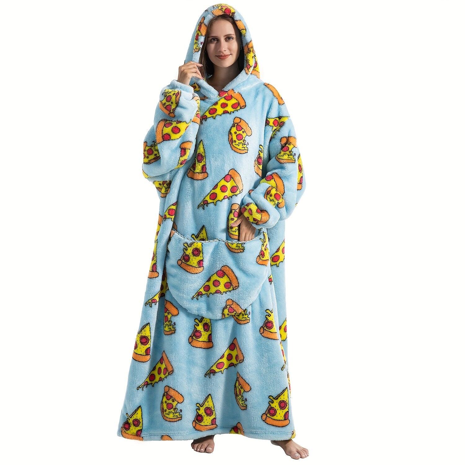 NNETM Oversized Fleece Blanket Hoodie with Sleeves