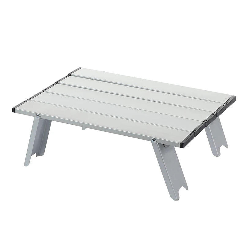 NNEOBA Aluminum Alloy Mini Camping Table Foldable Silver