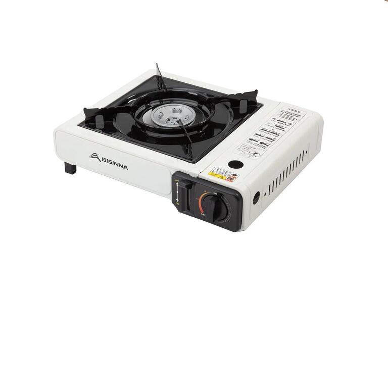 Cassette camping stove with 3-layer safety