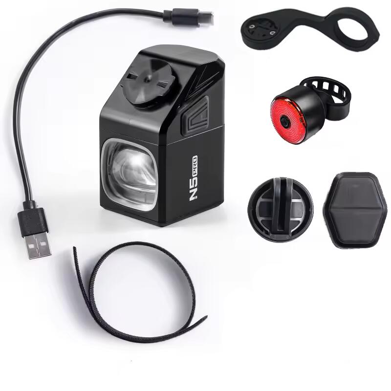 NNEOBA 1000 Lumen USB Rechargeable Front Bike Light 5000mAh Set 2 Black