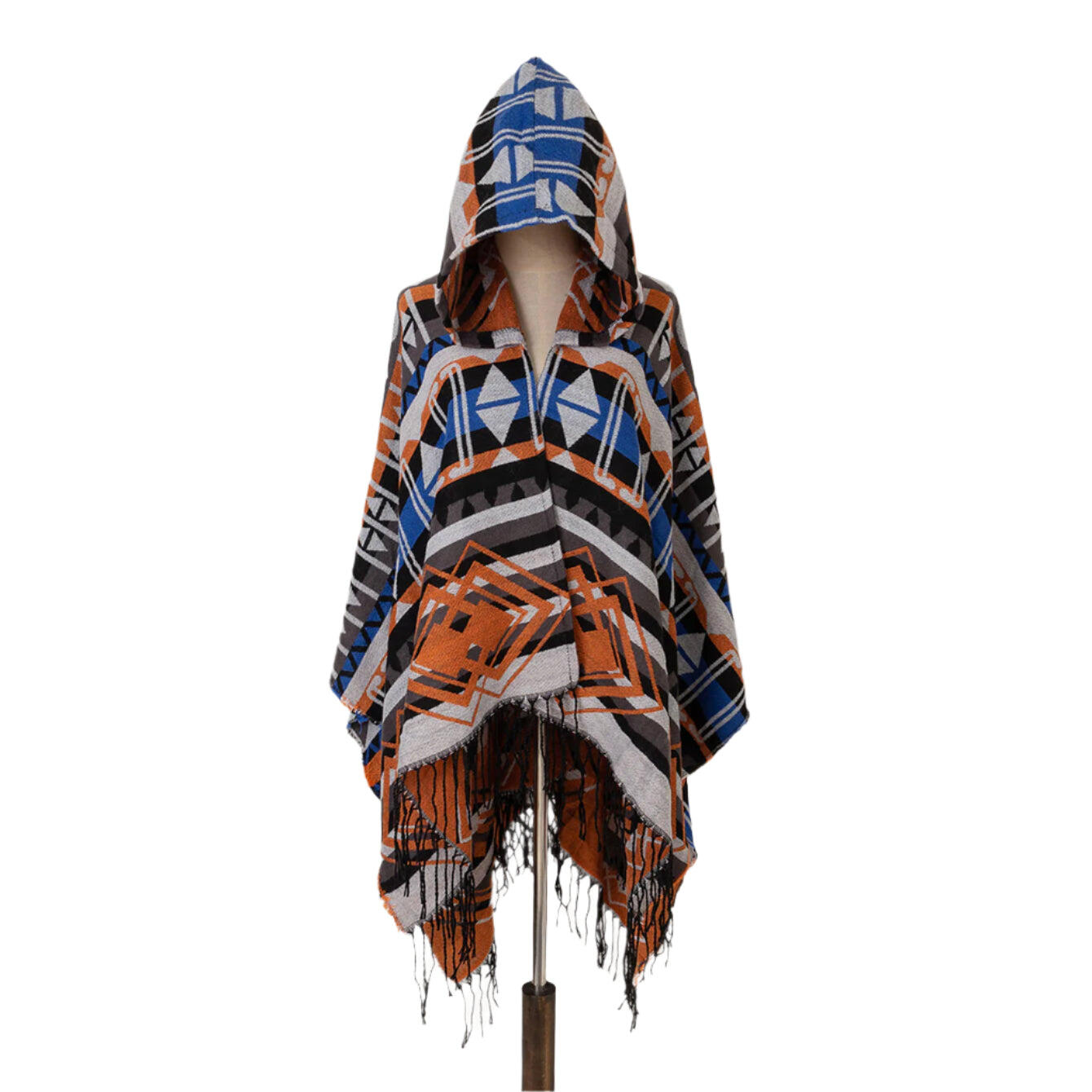 NNETM Women's Vintage Hooded Plaid Shawl Blanket Scarf