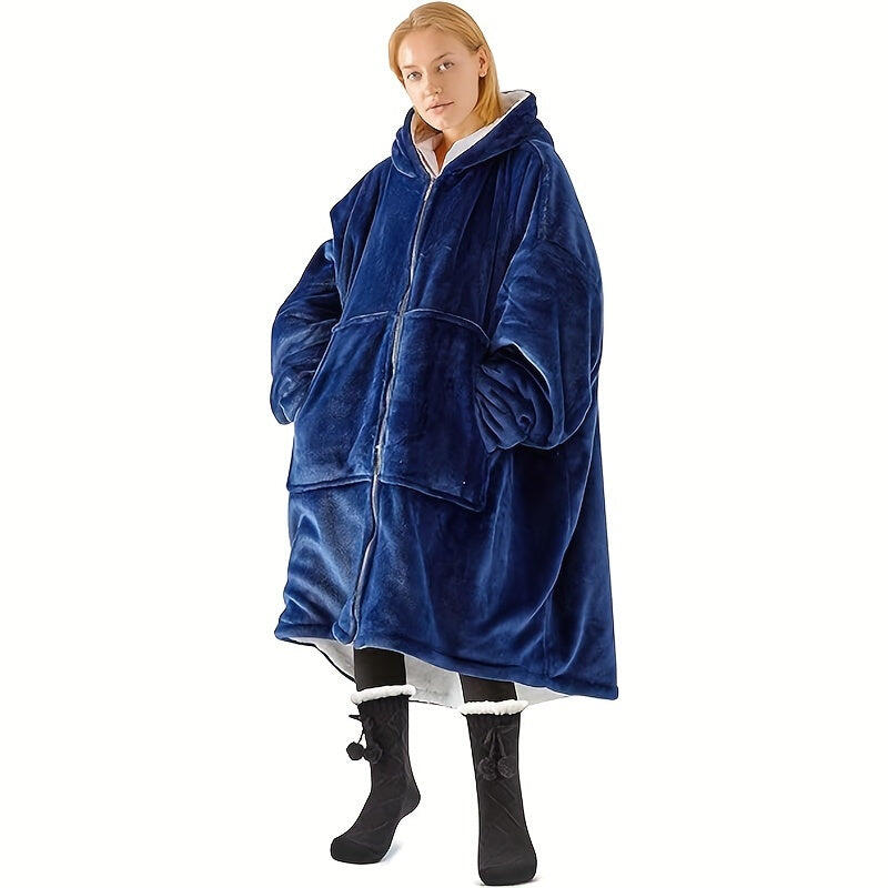 NNETM Wearable Zipper Blanket Super Soft Flannel Warmth