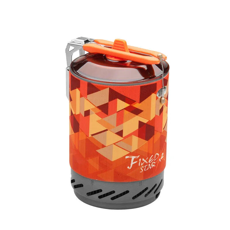 Portable Camping Cooking System 1L Gas Stove Burner Orange