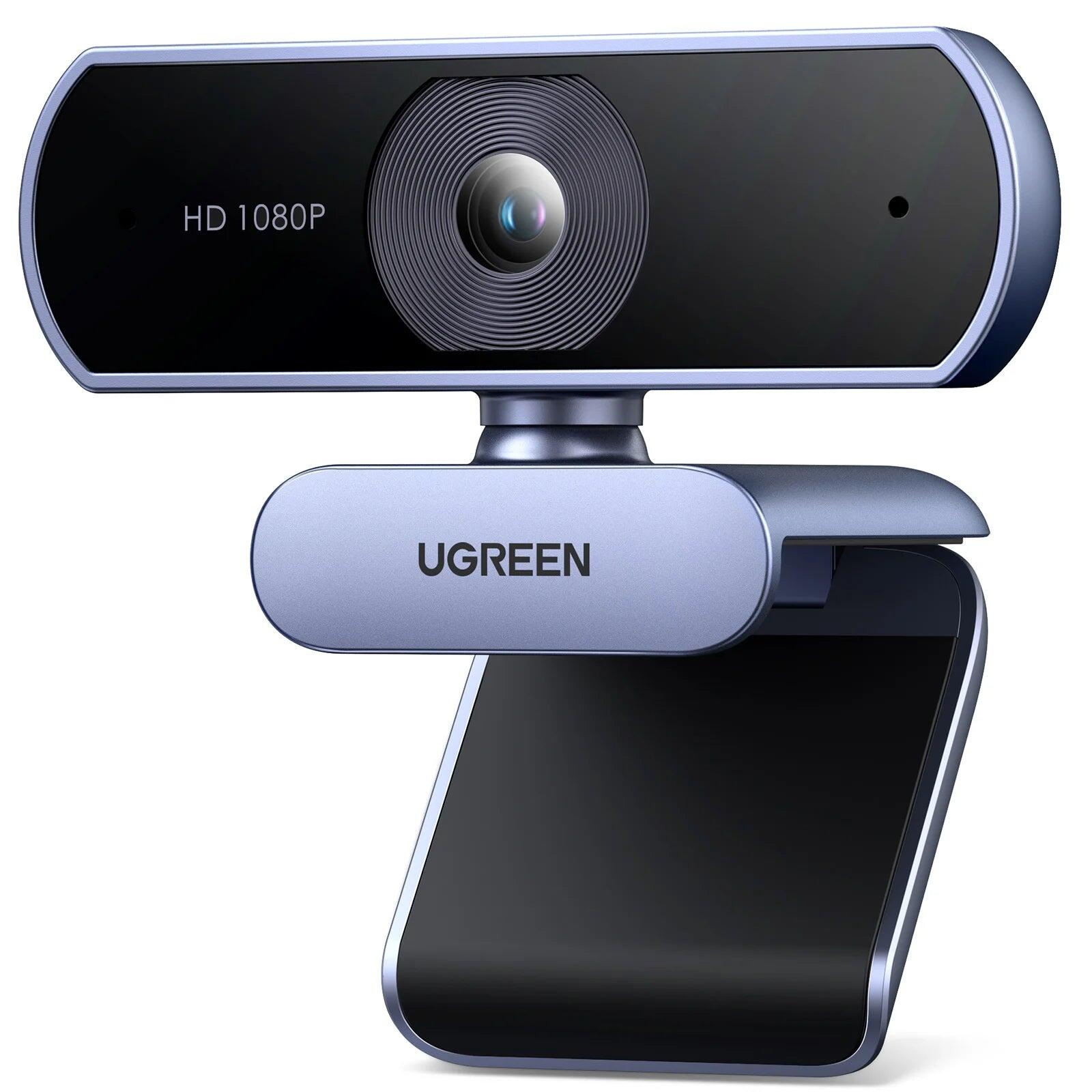 NNEOBA 1080P HD Webcam Dual Mics Auto Light Correction Black