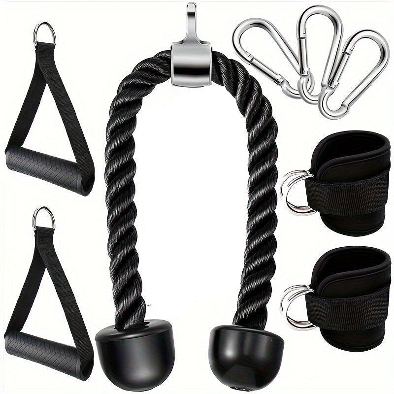 NNETM Tricep Rope Set Gym Pulley Accessories (8PCS)