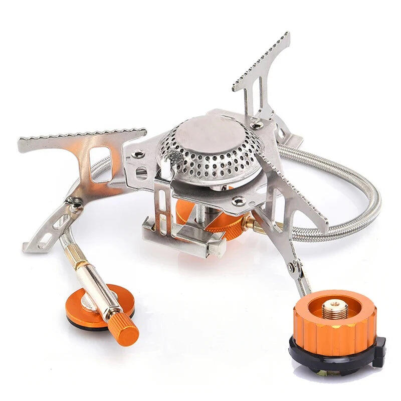 NNEOBA 3500W Portable Folding Camping Gas Stove with Adapter Silver