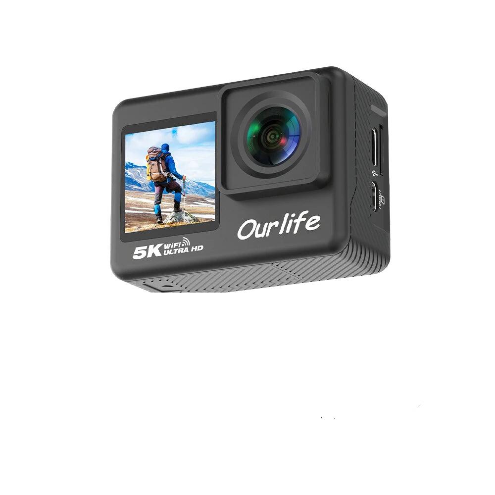 NNEOBA 5K Action Camera with Touchscreen Waterproof Black