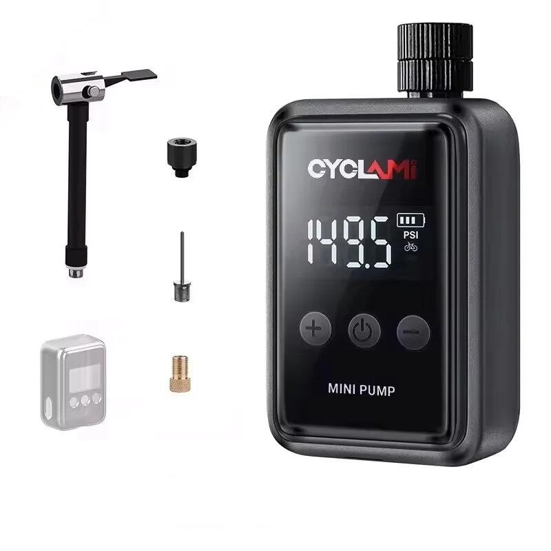 NNEOBA Mini Bicycle Air Pump 150PSI High-Pressure Inflator Black