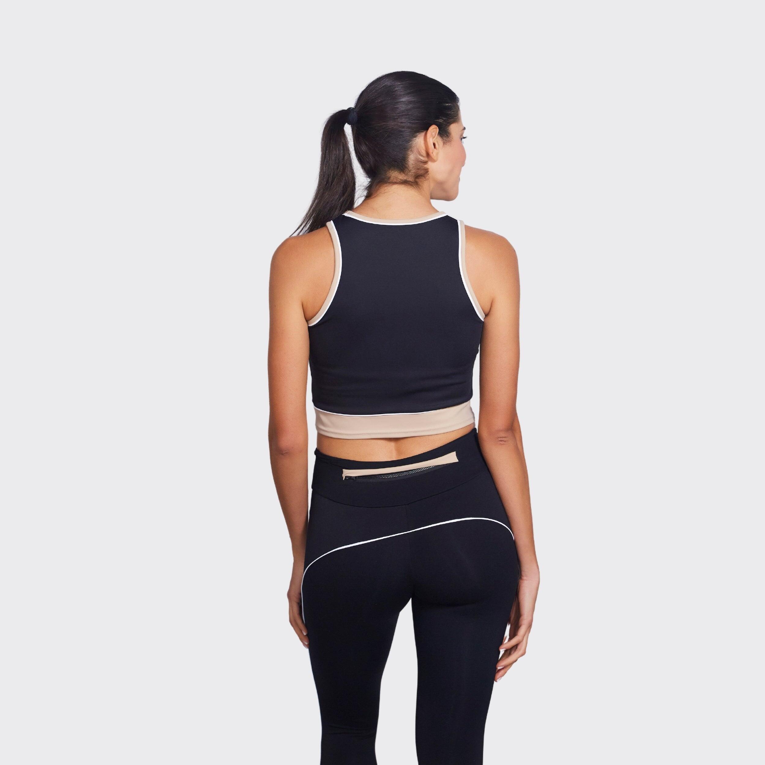 Ademende padel- en tennislegging voor dames Ziva Black 2/4