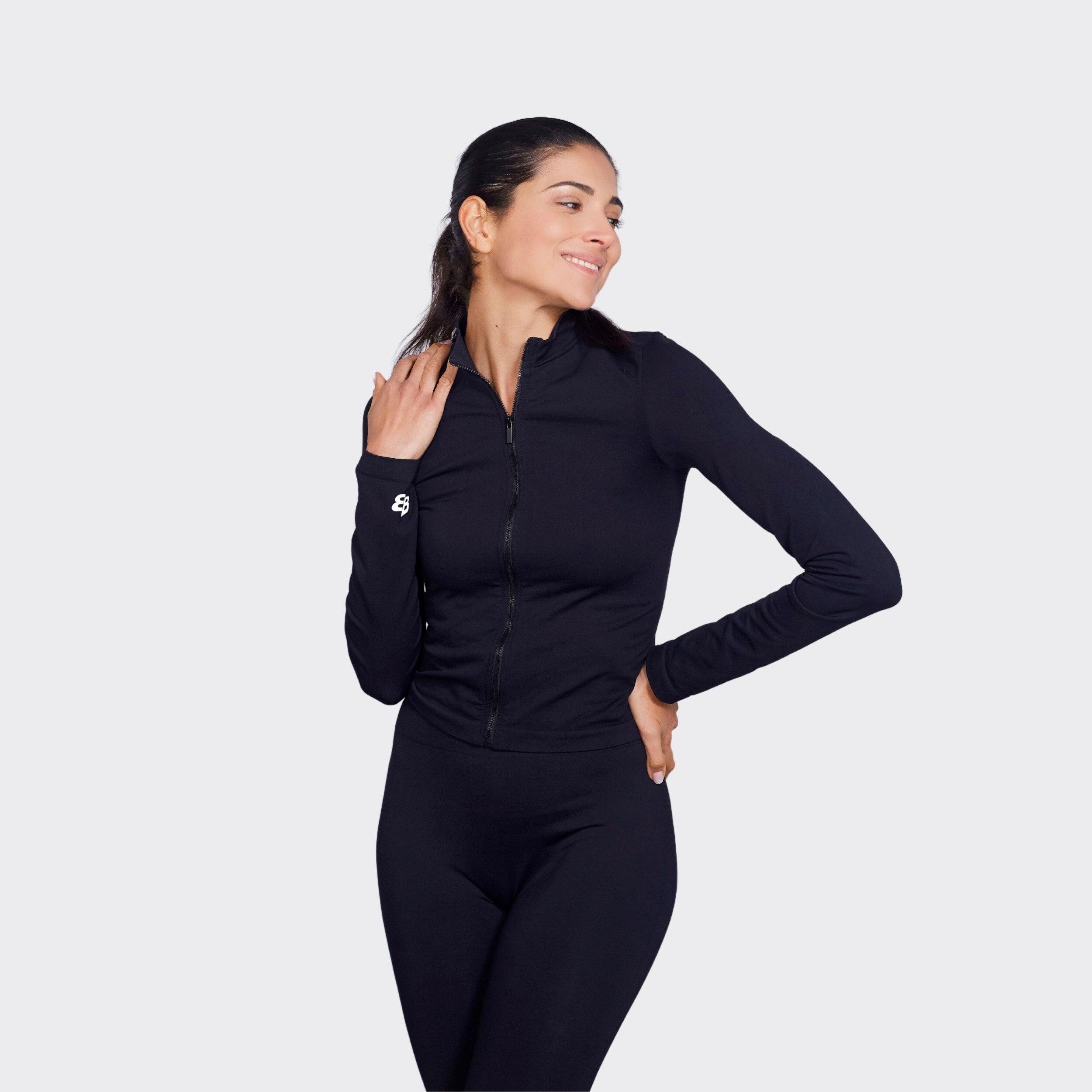 Legging deportivo de pádel y tenis mujer transpirable Seamless Jana Black 3/4