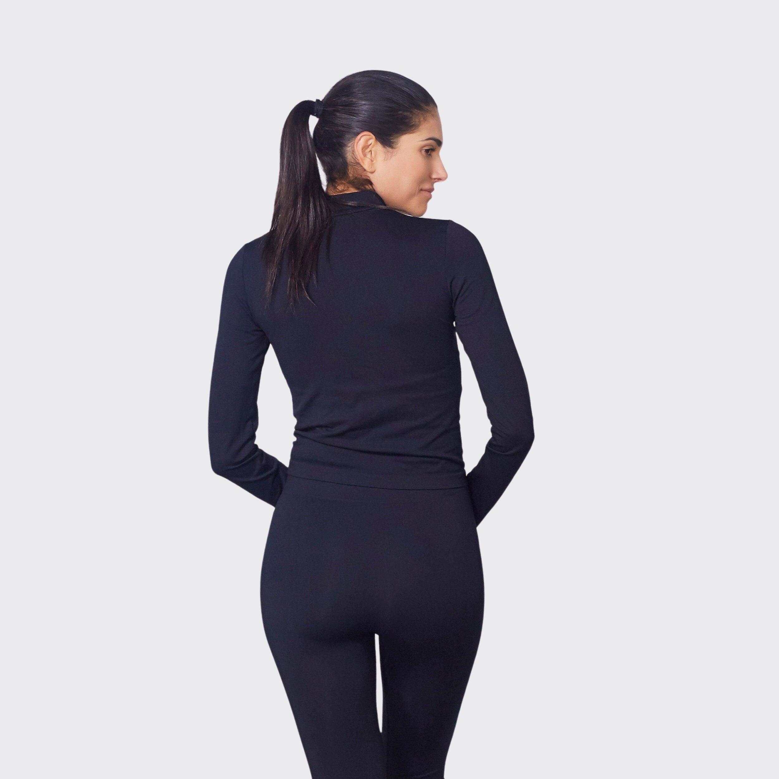 Legging deportivo de pádel y tenis mujer transpirable Seamless Jana Black 2/4