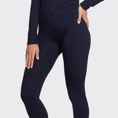 Legging sportivo da padel e tennis donna traspirante Seamless Jana Black