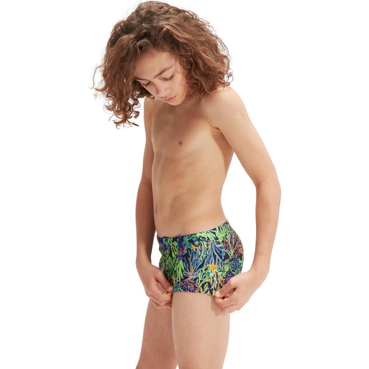 Short De Bain CLUB Garçon (Bleu / Vert) 3/4