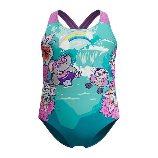 Maillot De Bain 1 Pièce LEARN TO SWIM Bébé Fille (Bleu)