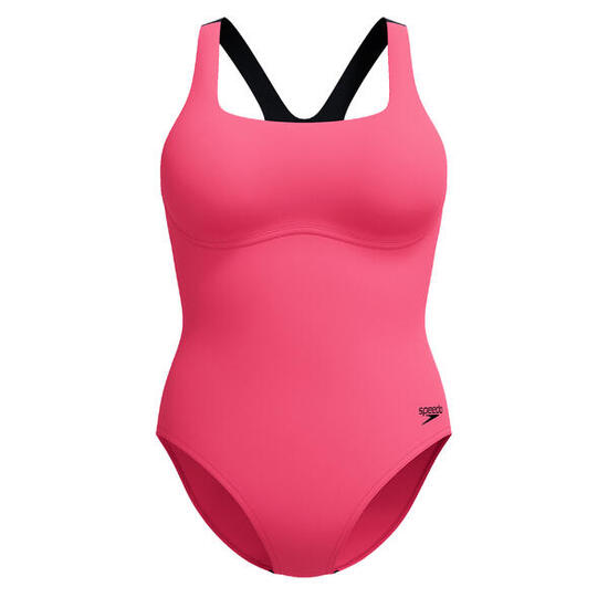 Maillot De Bain 1 Pièce Femme (Rose Foncé)