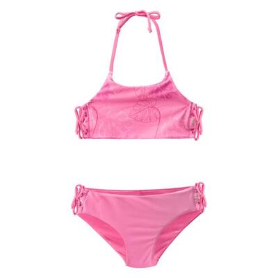 Meisjes hali philodendron blad bikini set (roze anjer)