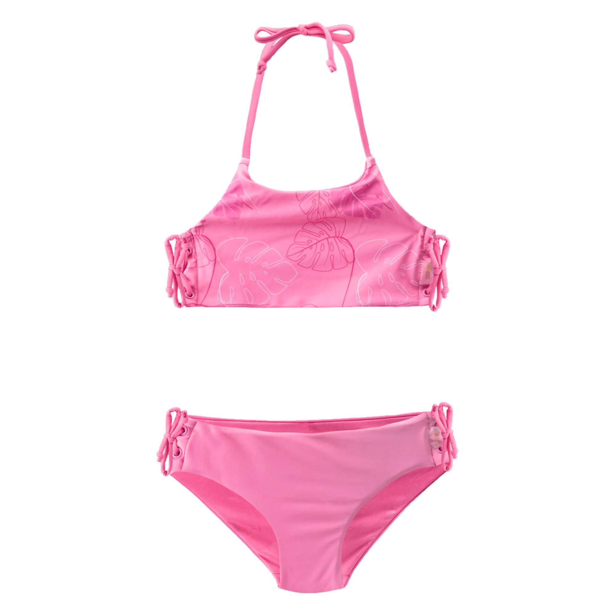 Aquawave - Ensemble Maillot De Bain 2 Pièces Style Feuille De Philodendron Hali Fille - Maillot De Bain 2 Pièces - Rose - Decathlon