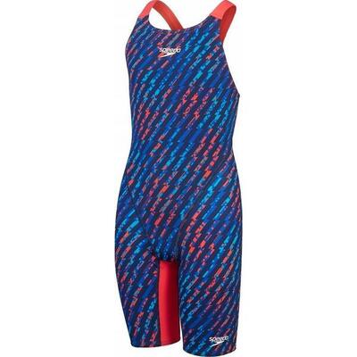 Meisjes kneeskin eco endurance+ beenpak (blauw/rood)
