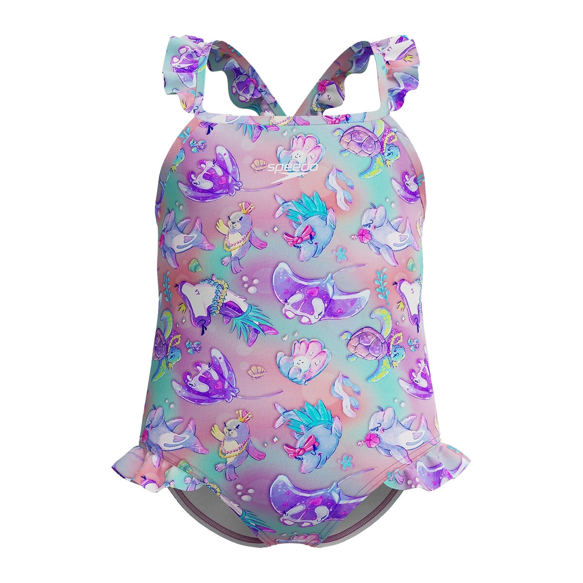 Speedo - Maillot De Bain 1 Pièce Style Créatures De La Mer Fille (violet) - Maillot De Bain 1 Pièce - Violet -  4 À 6 Ans - Decathlon