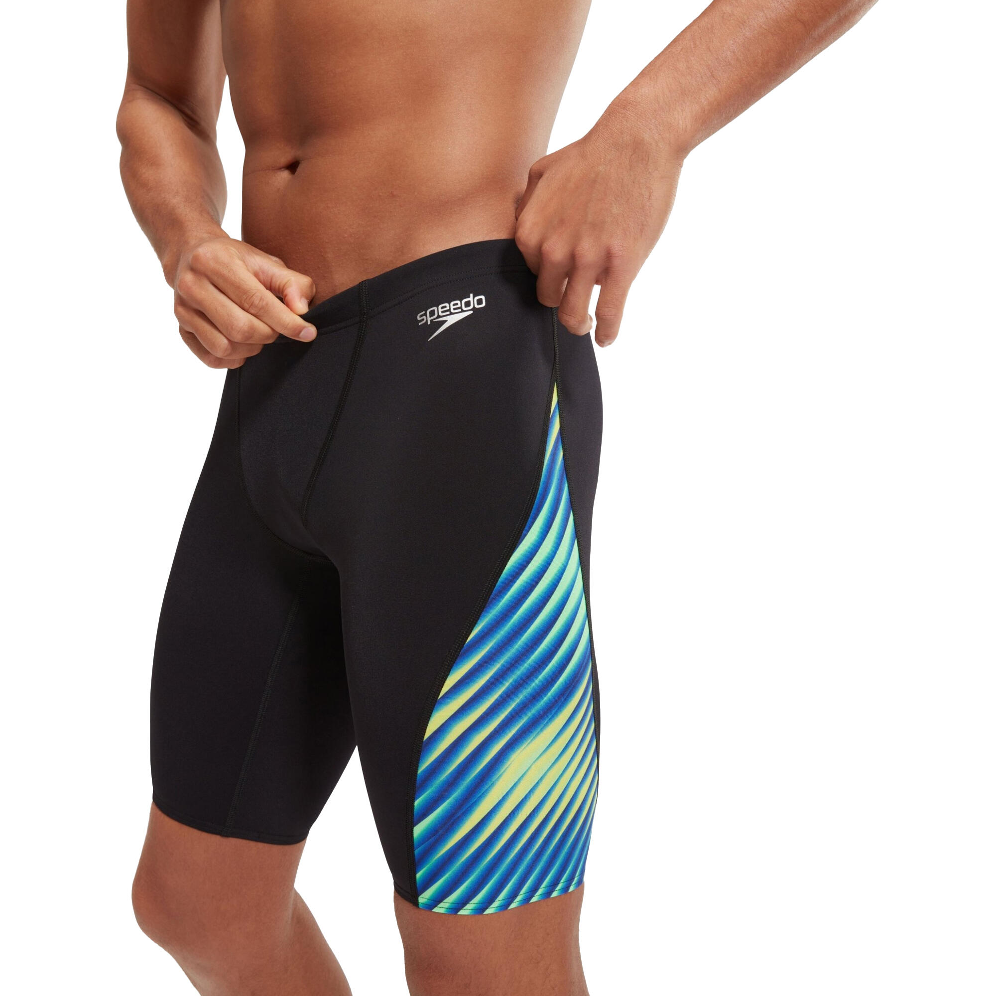 Heren Allover Digital VCut Jammer Shorts (Blauw/Groen) 3/3