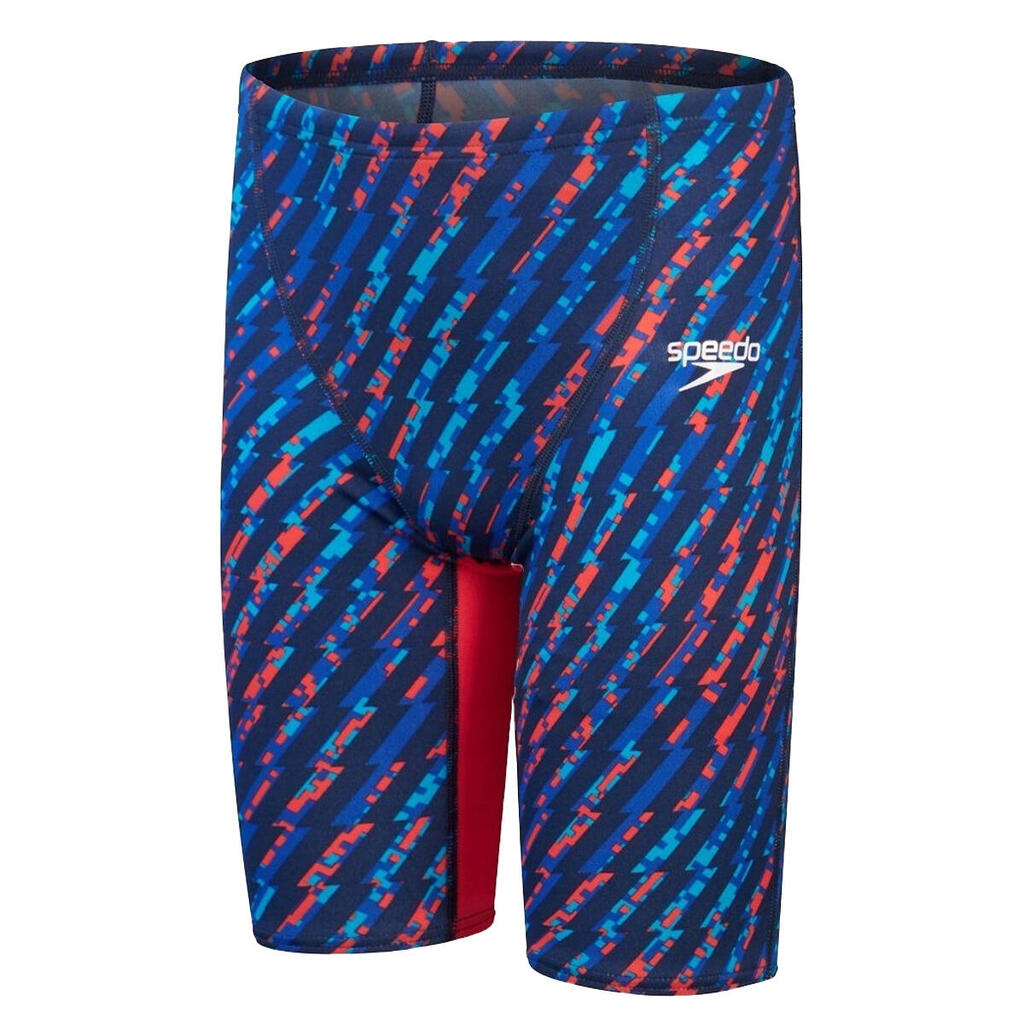 Mens Endurance+ High Waist Jammer Shorts (Blue/Red)