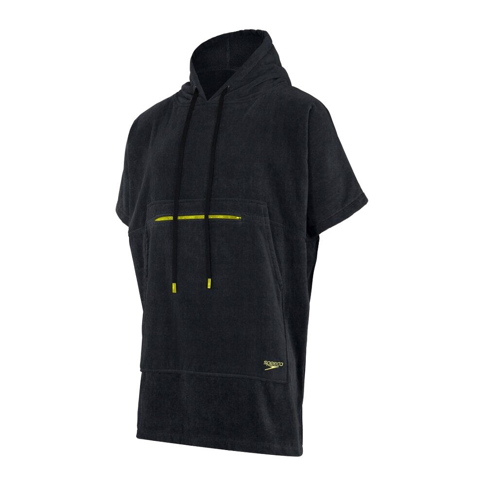 Unisex Adult Bath Poncho (Black/Yellow)