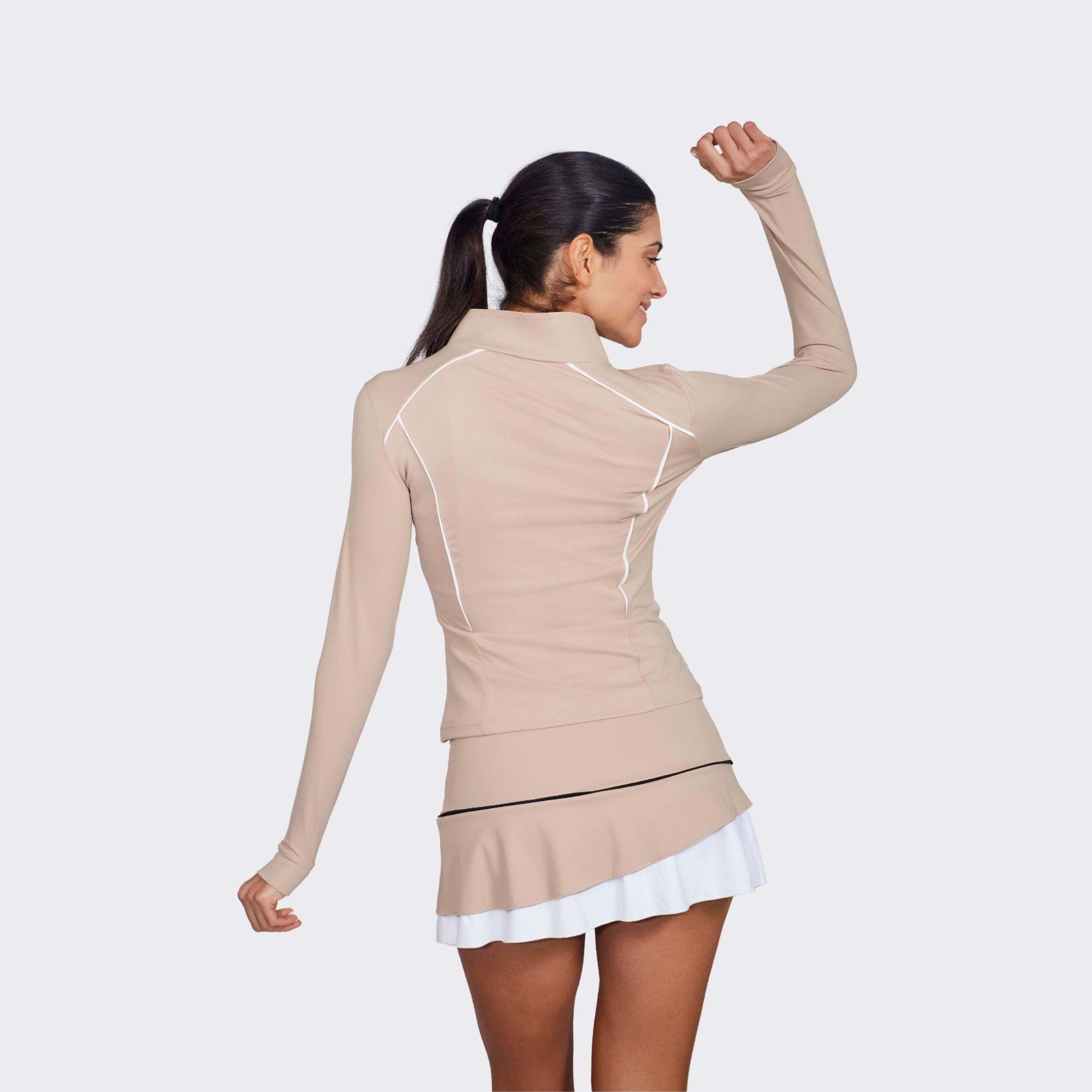 Veste de tennis et padel femme Belén Berbel Hina Beige 2/5
