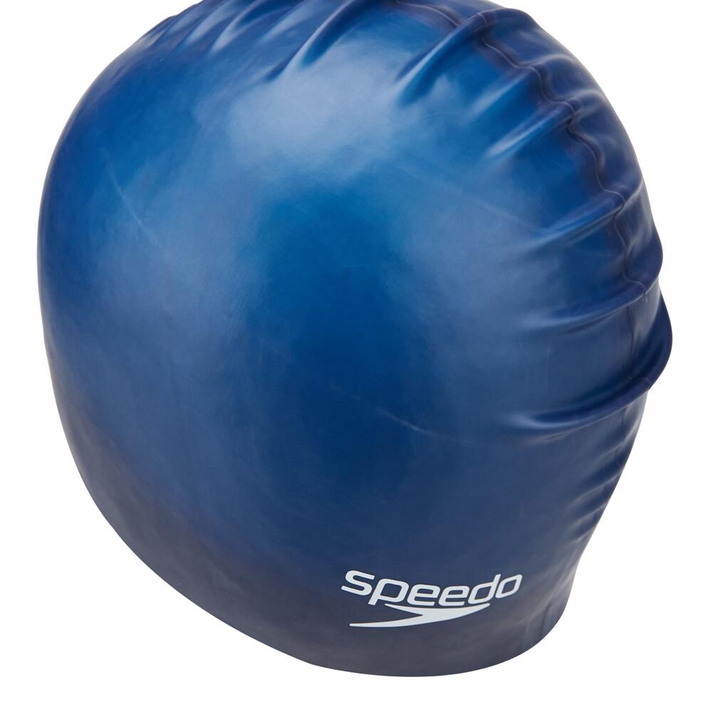 Touca de natação plana de silicone (Azul Marinho) 2/3