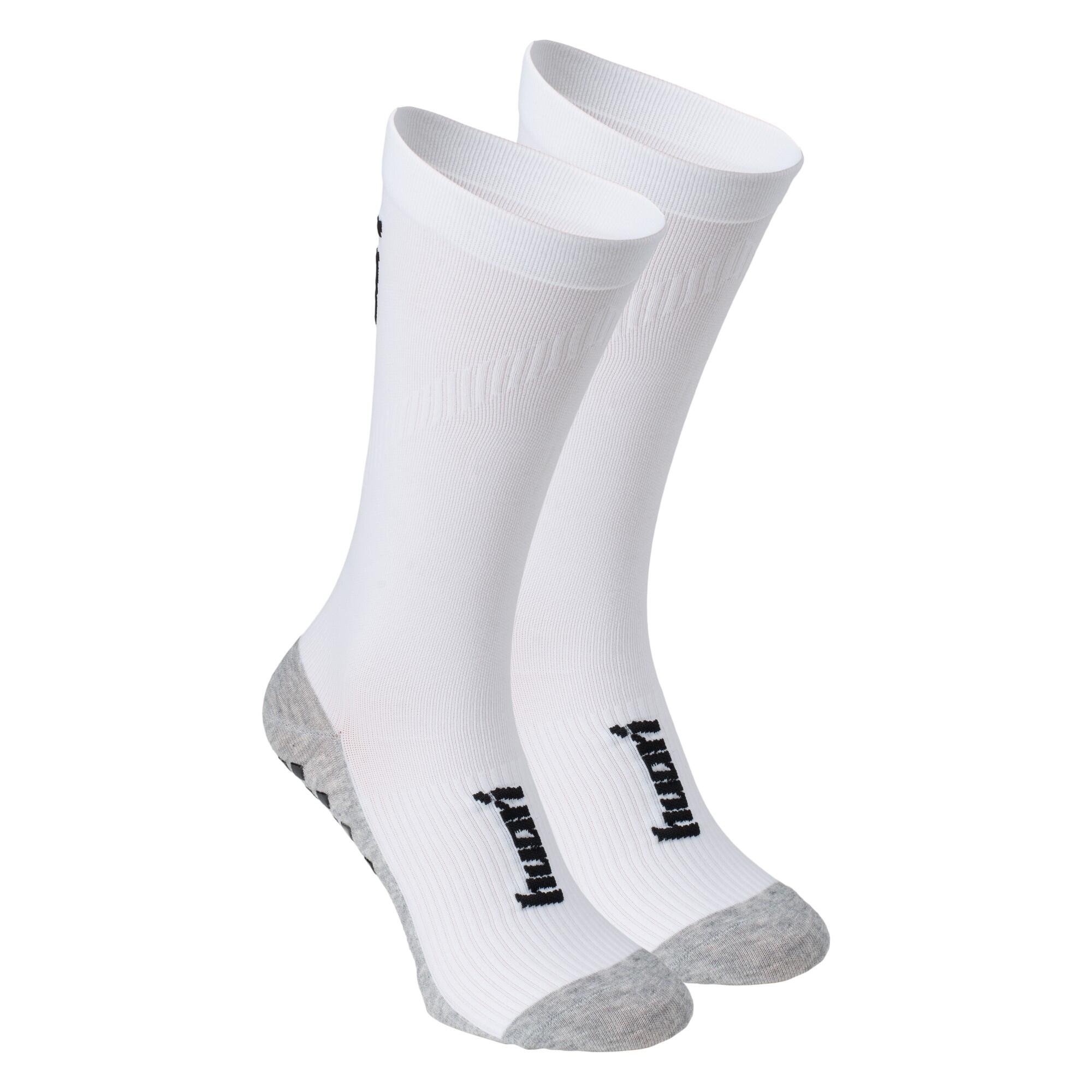 Huari - Chaussettes De Foot Sylon Homme (blanc / Gris Chiné) - Chaussettes - Blanc|bleu - Decathlon